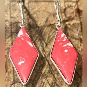 Rainbow Calsilica Earrings 2”